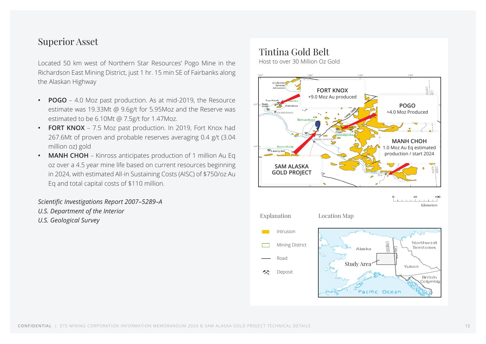 ETS Mining / SAM Alaska Gold Project flyer — page 13