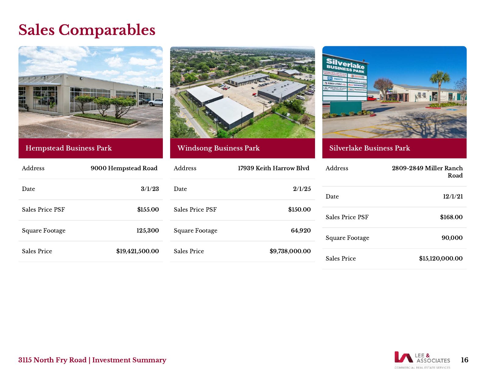 Fry Road Industrial Park flyer — page 16