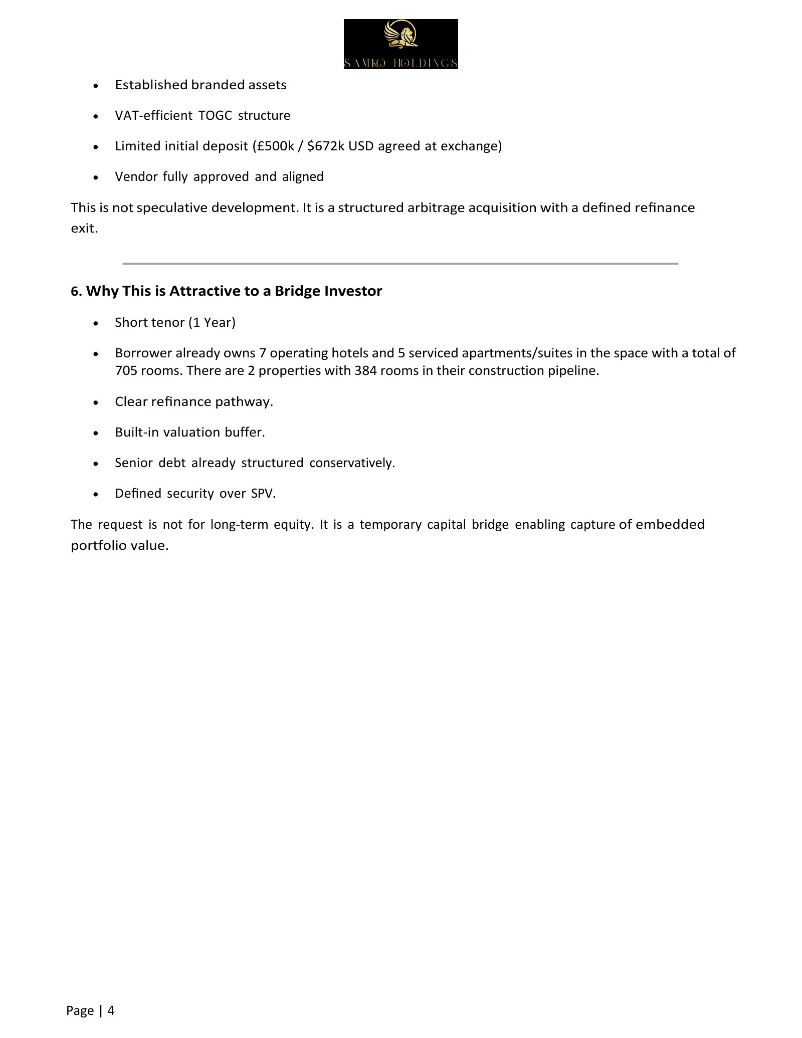 IBIS UK Hotel Portfolio - Bridge Acquisition flyer — page 4